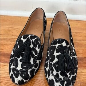 J. Crew Factory Black and White Patterned Loafers